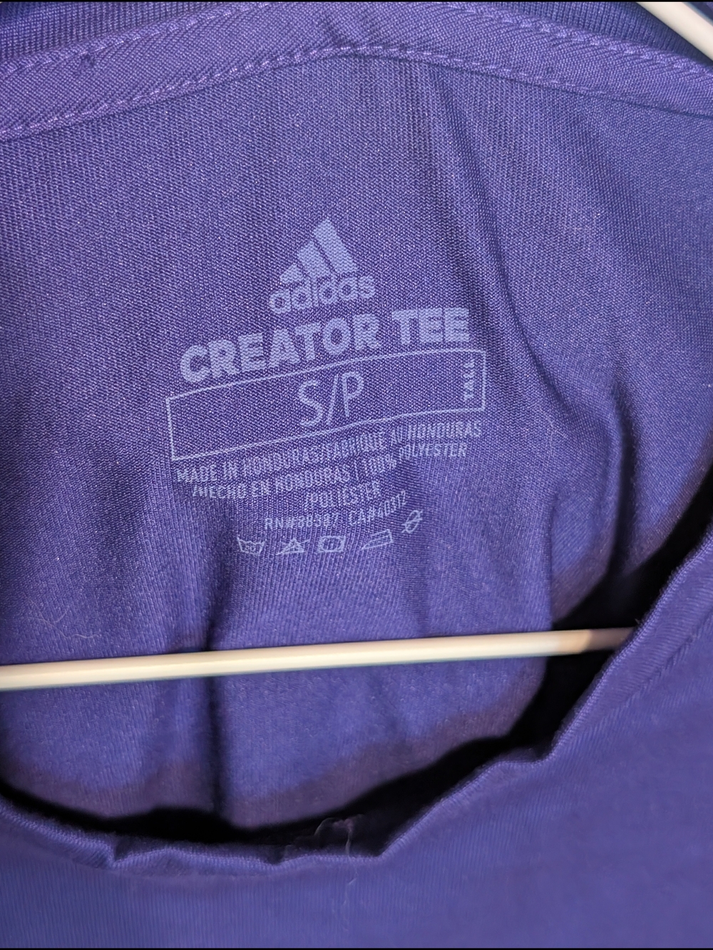 adidas Long-Sleeve Creator Tee in Purple with White Logo - Picture 3 of 6